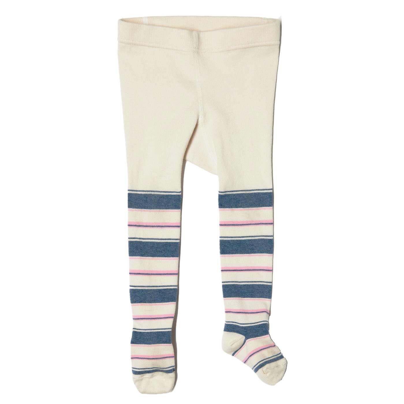 Pink Striped Cotton Tights